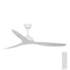 Claro Whisper DC Ceiling Fan with Remote Control in White 58-inch