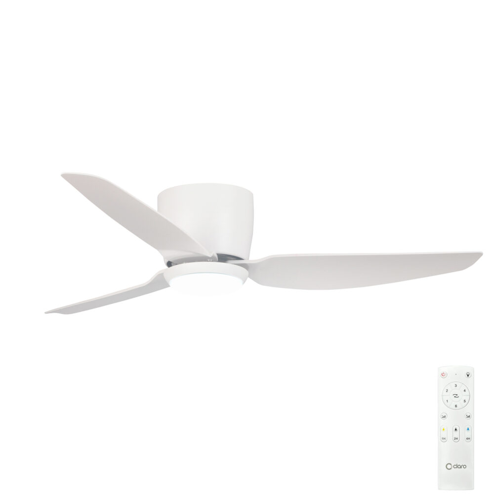 Claro Whisper Low Profile Ceiling Fan with LED and remote 44"
