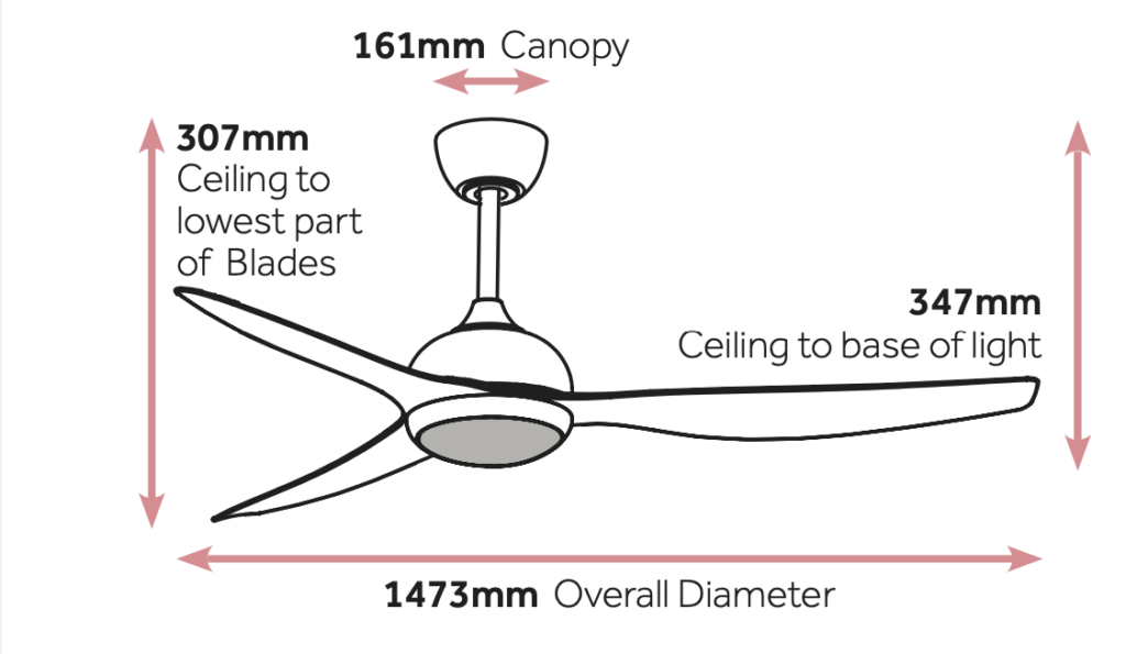 whisper 58 inch led dimensions
