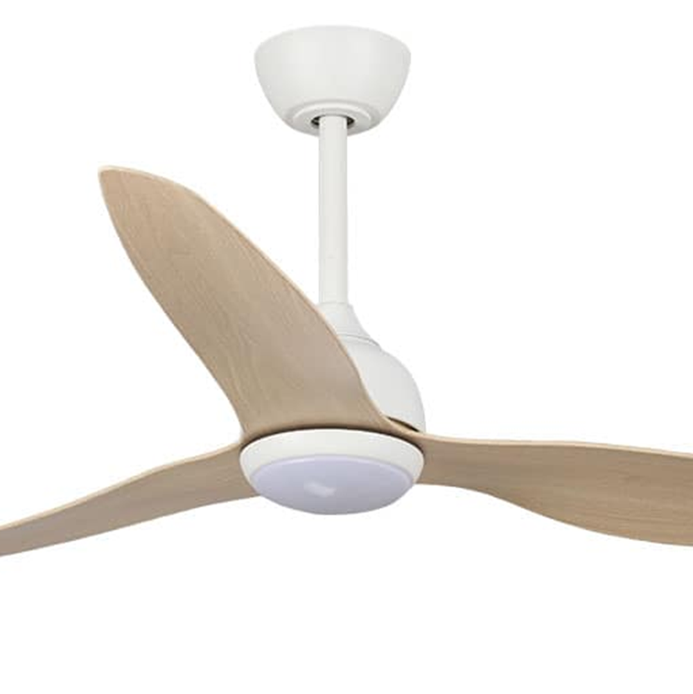 Whisper DC with CCT LED Light – 122cm – White / Light Oak