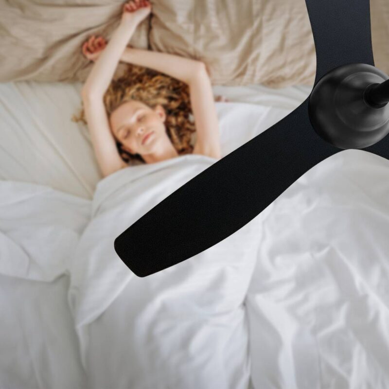 Claro Whisper DC Black 122cm No Light bedroom insitu