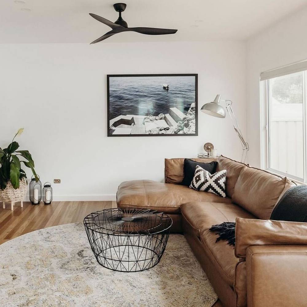 Claro Whisper DC Black 122cm No Light Living room insitu