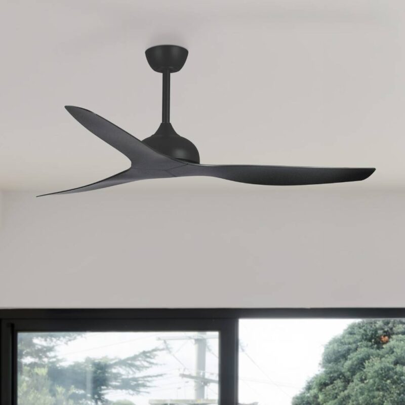 Claro Whisper DC 147cm Ceiling Fan - Black - insitu1