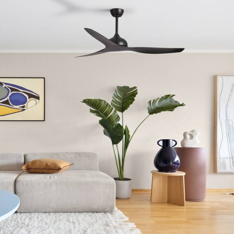Claro Whisper DC 147cm Ceiling Fan - Black - living room 3