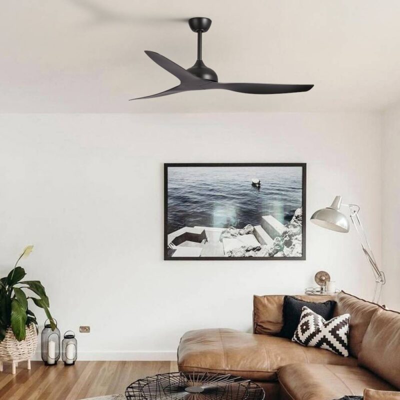 Claro Whisper DC 147cm Ceiling Fan - Black - living room 1