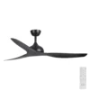 Claro Whisper DC Ceiling Fan with Remote Control in Black 58-inch