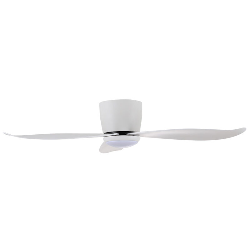 claro essentials spirit dc 44-inch ceiling fan with light white side view