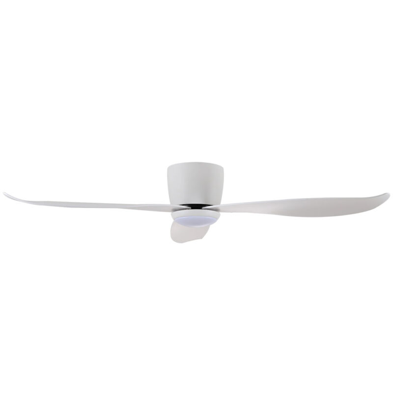 claro essentials spirit dc 52-inch ceiling fan with light white side view