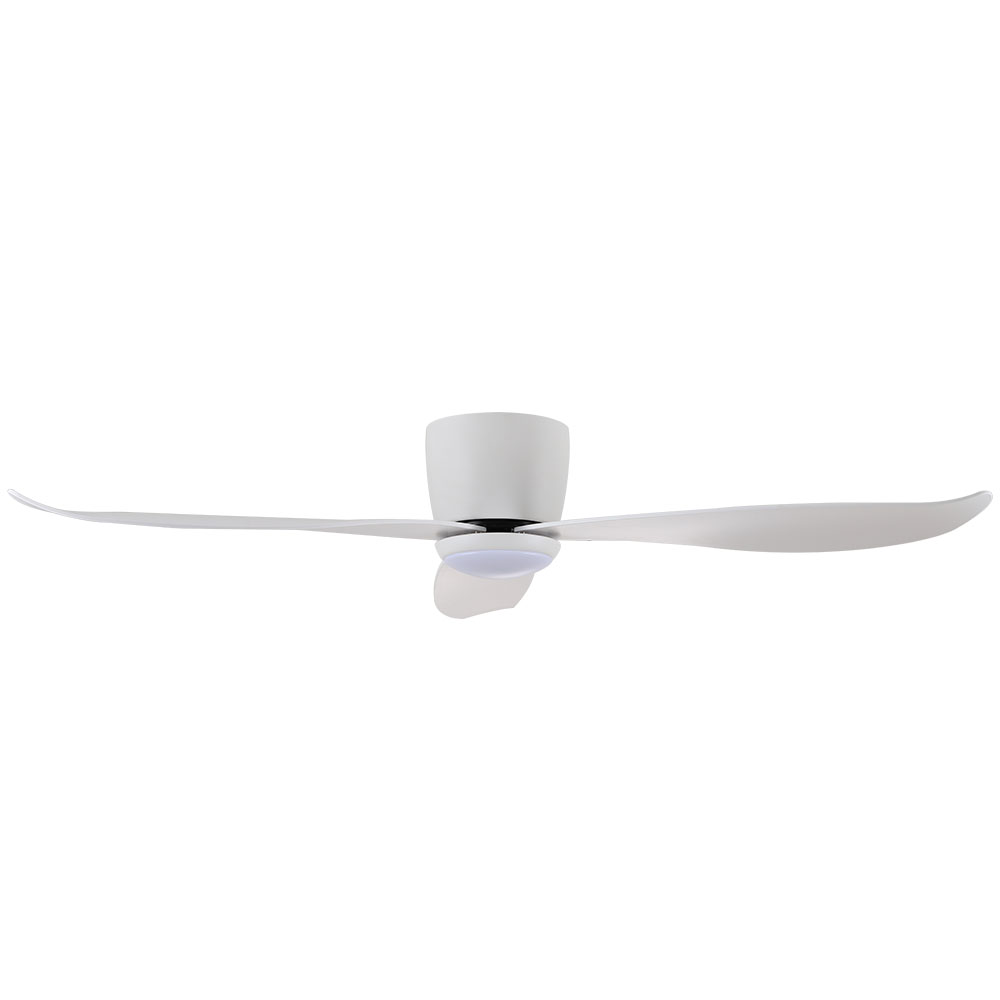 claro essentials spirit dc 52-inch ceiling fan with light white side view