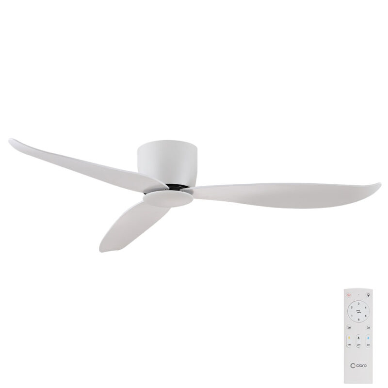 claro essentials spirit dc 52-inch ceiling fan with remote white